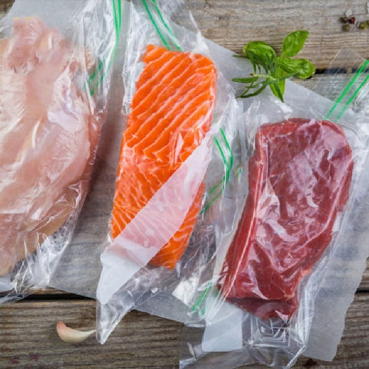 7 kerrosta kirkkaat elintarviketyhjiöpussit pakastekuivattuille elintarvikkeille